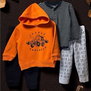 Heartbreaker Explorer Toddler Boy  Orange and Black 4 Piece Bundle